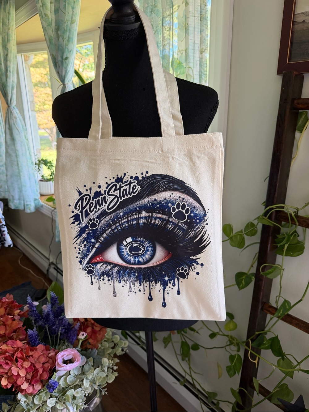 Penn State Tote Bag with Blue Graphic Eye